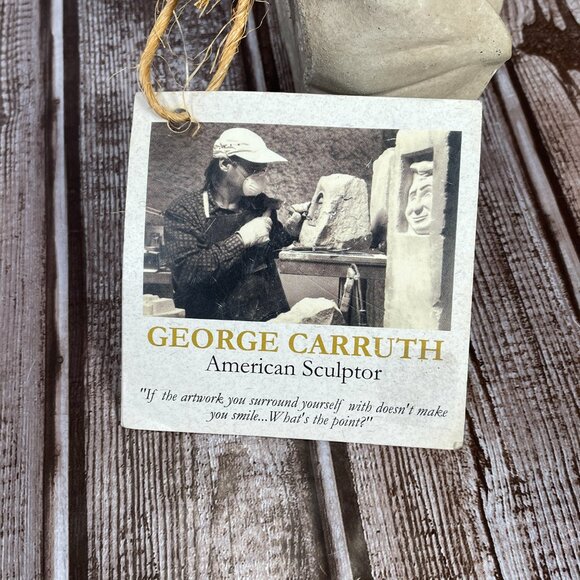 Vtg GEORGE CARRUTH Home Garden Concrete Stone  Sculture Sweet Pea Pixie #322 NWT - Picture 9 of 9